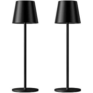Prime Members: 2-Pack 5000mAH Cordless Rechargeable Table Lamps (Black) $13.40 + Free S/H