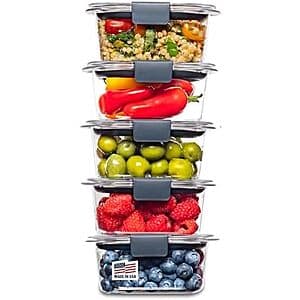 5-Pk 1.3-Cup Rubbermaid Brilliance BPA-Free Plastic Food Storage Containers $17