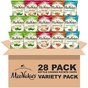 Prime Members: 28-Pk 1.375-Oz Miss Vickie's Kettle Cooked Potato Chips (Variety) $12.95 w/ S&S + Free S&H