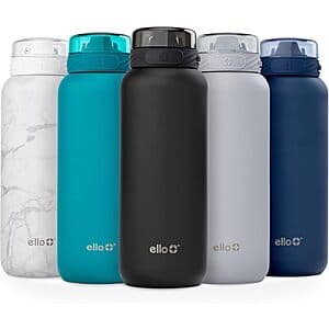 32-Oz Ello Cooper Stainless Steel Water Bottle w/ Straw & Carry Handle (Black) $11.15 & More