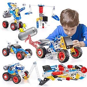 113-Piece Kidpal 5-in-1 Erector STEM Building Toy Set w/ Electric Power Motor $15