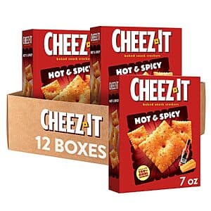12-Pk 7-Oz Cheez-It Baked Snack Cheese Crackers (Hot & Spicy) $20.30 w/ S&S