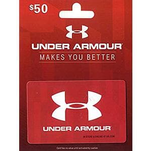 $50 Under Armour Gift Card (Email or Physical Card) + $10 Amazon Promo Gift Card $50