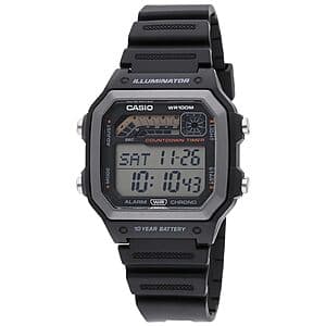 42mm Casio Men's WS1600H Series Watch w/ Stopwatch, 100M WR & 10-Yr Battery $22.45