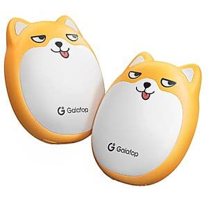 Gaiatop 2-pack rechargeable hand warmers in orange dog color with magnetic split design.