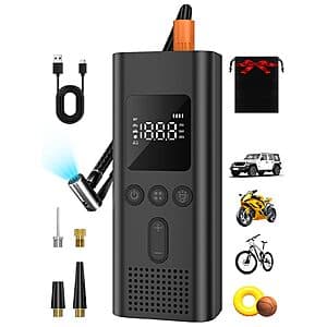 AIRSURE Cordless 150PSI Tire Inflator & Portable Air Compressor $10