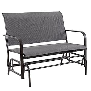 Walsunny 2 Person Outdoor Patio Glider Bench Loveseat (Gray) $65 + Free S&H