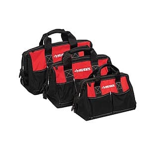 3-Piece Husky Zippered Top Tool Bag Combo (12", 15", 18" ) $29.90 + Free Shipping