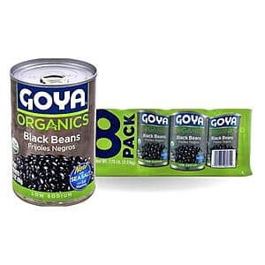 8-Pk 15.5-Oz Goya Organic Black Beans w/ Sea Salt $8.55 w/ S&S