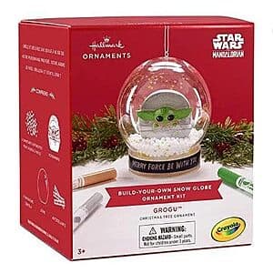 Hallmark Crayola Build-Your-Own Snow Globe Christmas Ornament Kit (Grogu) $5.35