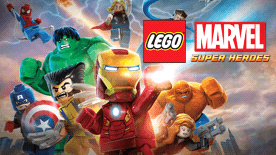 LEGO Marvel Super Heroes video game cover art featuring colorful LEGO characters from the Marvel universe.