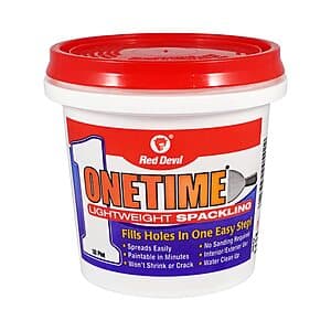8-Oz Red Devil ONETIME Lightweight Spackling (White) $3