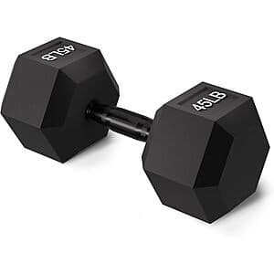 Select Accounts: 45-Lb Fitvids Cast Iron Rubber Encased Hex Dumbbell $29.10 + Free Shipping