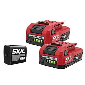 2-Pk SKIL PWR CORE 12V USB-C 2.0Ah Battery w/ Charger $47.25 + Free S&H