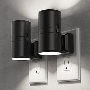 2-Pk Briignite Dimmable LED Wall Plug Night Lights w/ Light Sensor from $6