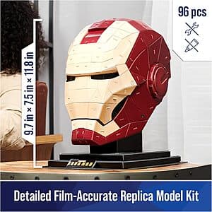 96-Piece 4D Build: Marvel Iron Man Helmet 3D Puzzle Model Kit $8.45