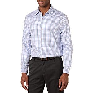 Amazon Essentials Men's Regular Fit Long Sleeve Dress Shirt (Various) from $4.10