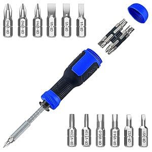 13-in-1 WOOPHEN Multi-Bit Screwdriver Set w/ Adjustable Extension Shaft $5
