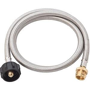 5' Flame King Steel-Braided Propane Adapter Hose w/ QCC1/Type1 to CGA600 $13