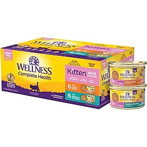 Select Accounts: 12-Pk 3-Oz Wellness Complete Health Pate Kitten Wet Cat Food $8.60 w/ Subscribe & Save
