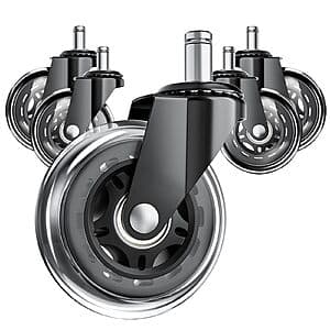 5-Pk ASHGOOB 3" Office Chair Caster Wheels Set (Clear) $12