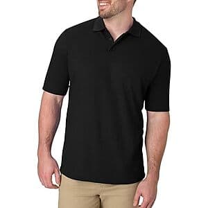 Hanes Men's X-Temp Short Sleeve Midweight Polo Shirt (Black) $5.30