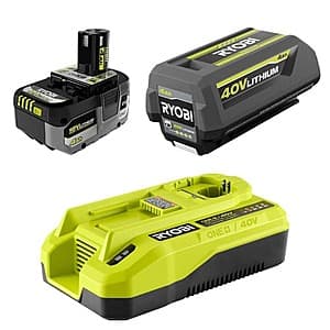 Ryobi ONE+ 18V/40V Starter Kit (1x 18V 4Ah + 1x 40V 4Ah Batteries + Hyper Charger) $159 + Free S&H