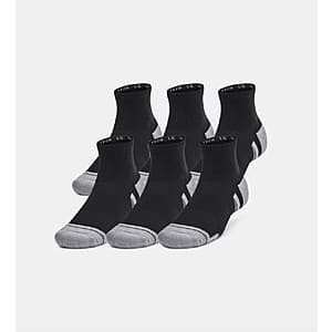 6-Pairs Under Armour UA Performance Tech Unisex Quarter Socks (3 Colors) from $8.10
