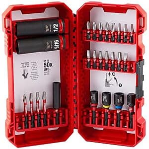 26-Pc Milwaukee Shockwave Drive & Fasten Electric Tool Bit Set $21.90