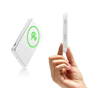 5,000mAh ESR for MagSafe Qi2 15W Wireless Power Bank (White) $8