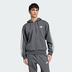 adidas Men's Essentials 3-Stripes Fleece Hoodie: Light Grey $20 or Dark Grey $19 + Free Shipping
