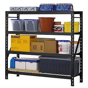 Muscle Rack 77"W x 24"D x 72"H 4-Tier Steel Welded Storage Rack $99.60 + Free S&H