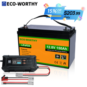 ECO-WORTHY 1920Wh 12V 150Ah LiFePO4 Lithium Battery + 20A Charger $204 + Free Shipping