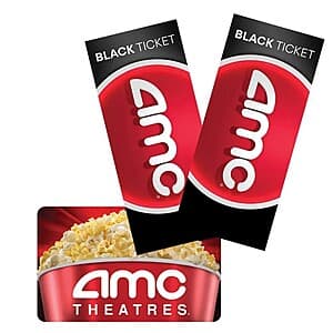 Costco Members: 2-Pack AMC Standard/Digital Black Movie Tickets + $20 AMC Gift Card $35 (Email Delivery)