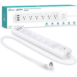 Kasa Smart Plug Power Strip w/ 6 Smart Outlets & 3 USB Ports $40 + Free Shipping