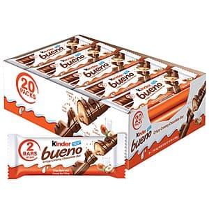 20-Count 1.5-Oz Kinder Bueno Milk Chocolate & Hazelnut Cream Chocolate Bars $14