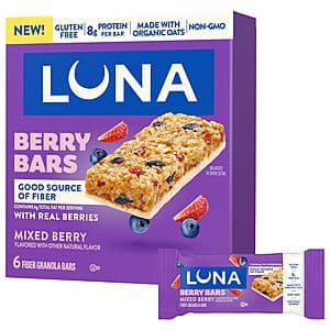 6-Pk LUNA Protein Granola Bars (Berry or LemonZest) $4