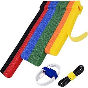 80-Pc Nayzwok Reusable Multicolor Cable/Wire Ties (4",6",8" w/ 6 Colors) $5