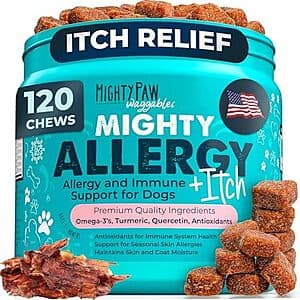 120-Count Mighty Paw Waggables Allergy Immune + Itch Support Vitamin Dog Chews $6.60 w/ Subscribe & Save