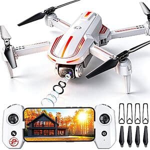 Pallton X80 1080P FPV Foldable RC Camera Drone w/ 2 Batteries $20 + Free S&H