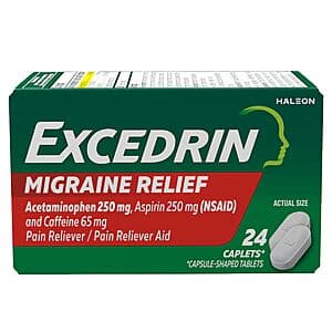 Select Accounts: 24-Count Excedrin Migraine Relief Caplets $2.75 w/ S&S