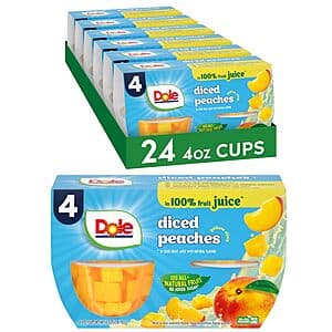 24-Count 4-Oz Dole Diced Peaches Bowls in 100% Fruit Juice $7.65 w/ Subscribe & Save