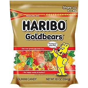 10-Oz Haribo Goldbears Gummi Candy in Resealable Bag (Assorted Flavors) $1.50