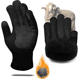 CozyGalar Thermal Merino Wool Blend Touchscreen Gloves (Black) $5