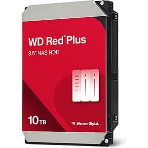 10TB WD Red Plus 7200 rpm SATA III 3.5" Internal NAS Hard Drive $170 + Free Shipping