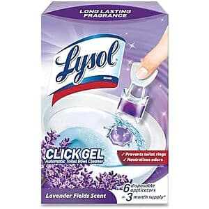 6-Pack Lysol Click Gel Automatic Toilet Bowl Cleaner (Lavender Fields) $2.60 w/ Subscribe & Save