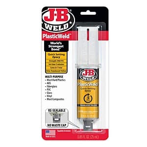 25-ml J-B Weld PlasticWeld Quick-Setting Epoxy Syringe (Translucent Yellow) $4.95