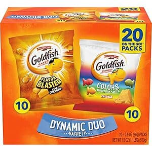 Select Accounts: 20-Ct 0.9-Oz Goldfish Dynamic Duo Variety Pack $5.70 w/ S&S
