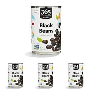4-Ct 15-Oz 365 by Whole Foods Market Unsalted Black Beans $3.75 w/ S&S
