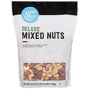 44-Oz Happy Belly Deluxe Mixed Nuts (Cashews, Almonds, Brazil Nuts & More) $16.25 w/ Subscribe & Save